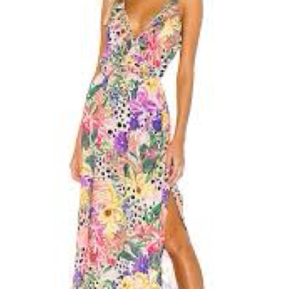 Shocking Florals Spaghetti Strap Ruffle Long Dress in Multicolor
LULI FAMA